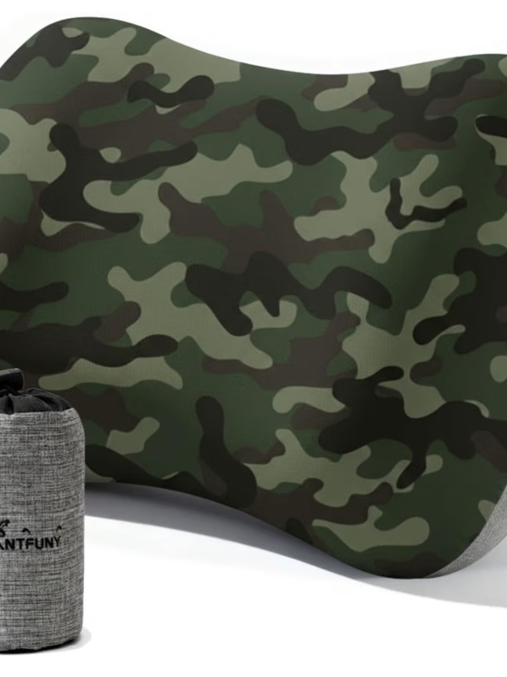 Inflatable Neck Pillow for Camping Backpacking - Green Camo